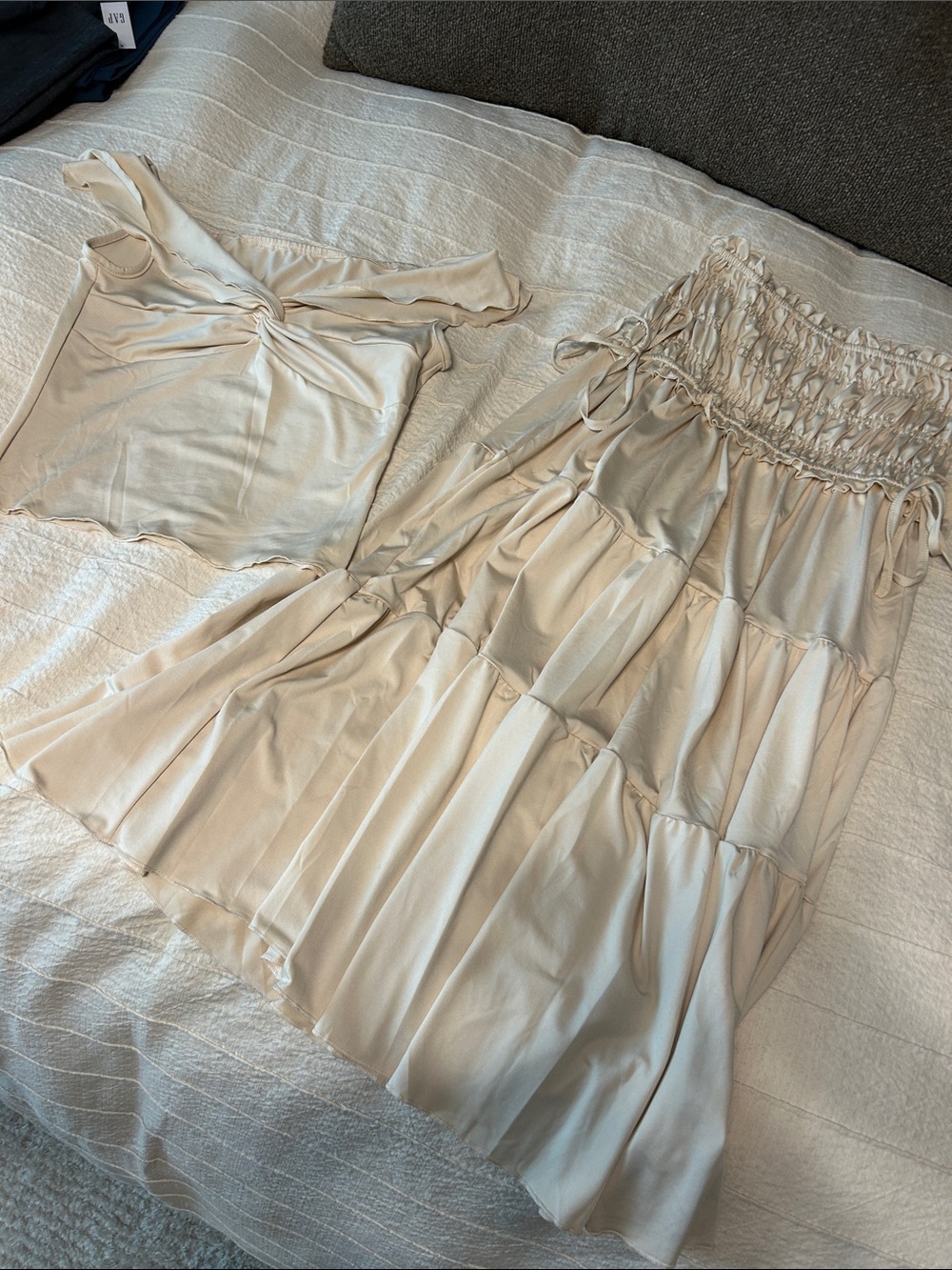 Tiger Mist Denali Matching Cream Tiered Skirt Set Look Alike